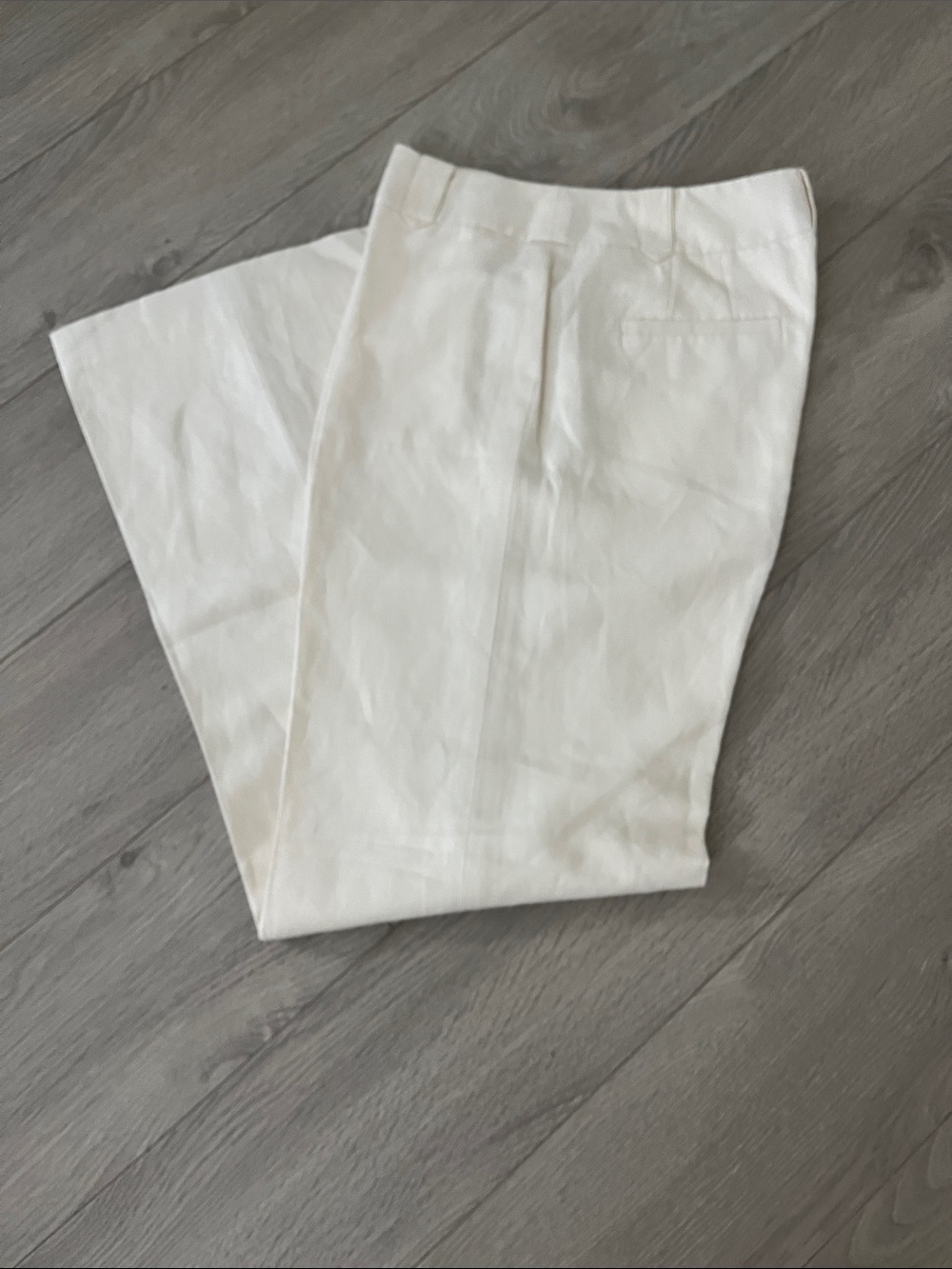 LOFT Cream Straight-Leg Dress Pants